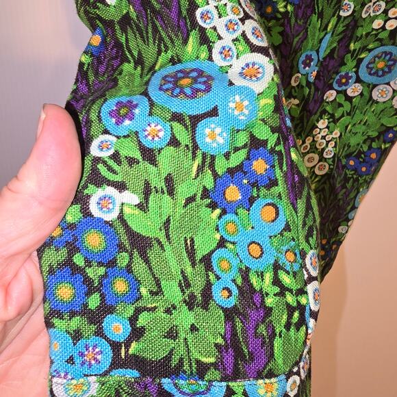 Anna Sui Shorts Romper 2010 Collection Floral Silk Linen Petal Collar USA Size 4 - Picture 9 of 14